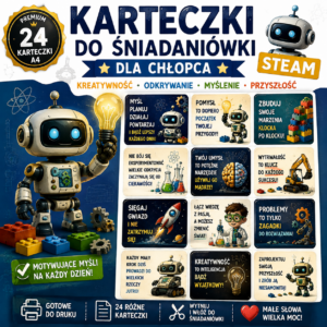 karteczki do lunchboxa sniadaniowki dla chlopca steam roboty klocki nauka oryginalnie i genialnie